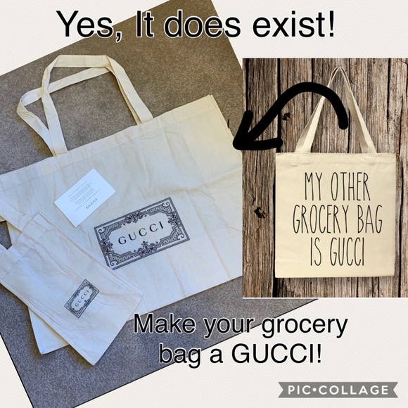 Gucci Handbags - AUTH | GUCCI | Reusable Canvas Totes (2) & Ribbon